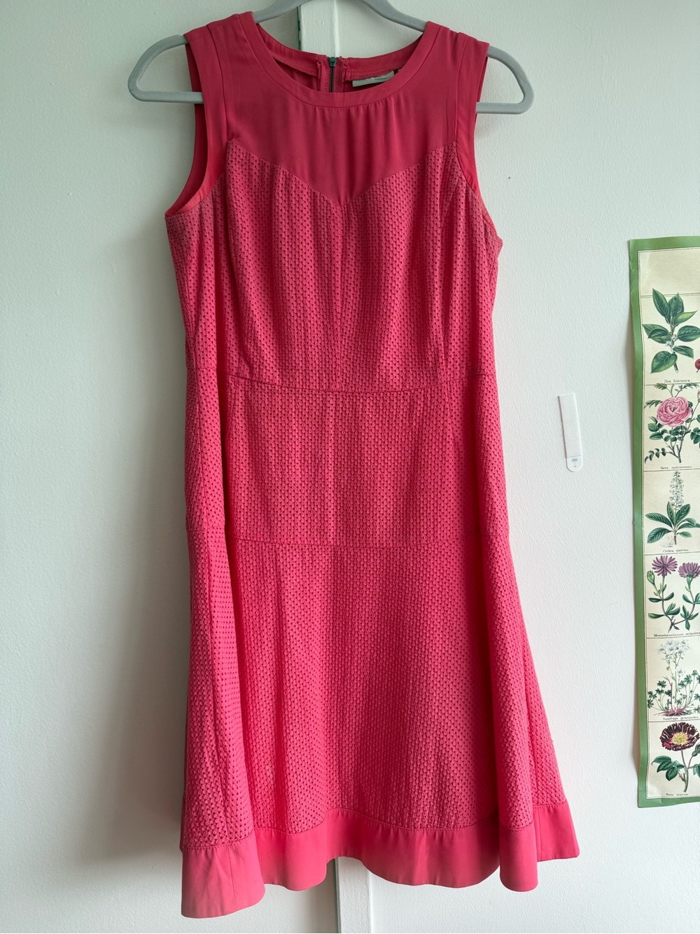 Halogen Hot Pink Textured Sleeveless A-Line Dress